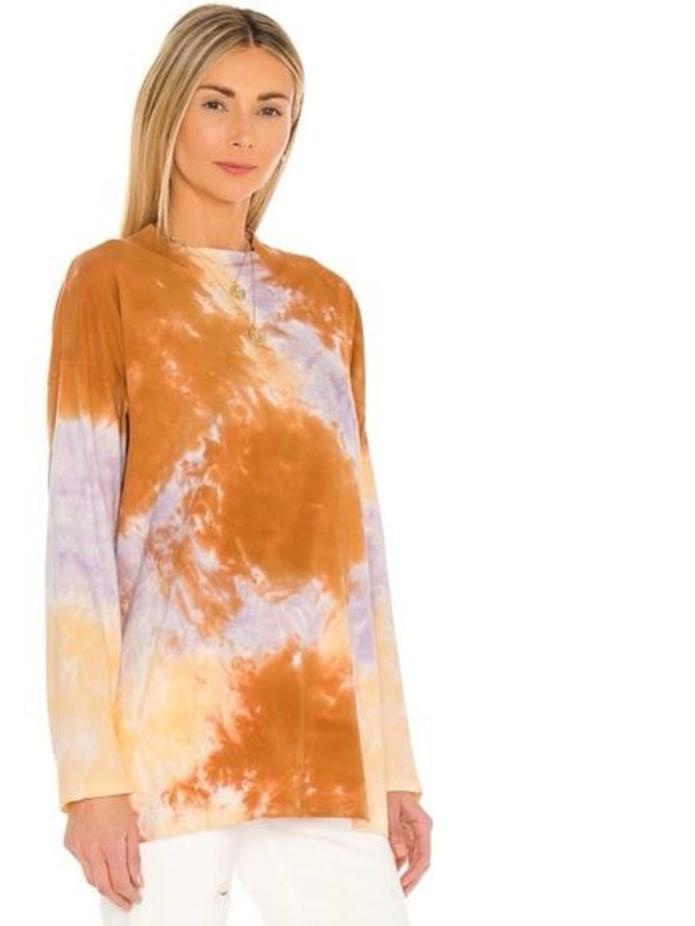 Free People We the Free Tie-Dye Tee Lilac Woods Long Sleeve Shirt Size Large - Picture 11 of 12